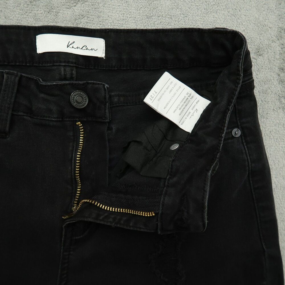 KanCan Jeans Junior's Size 7/27 Black Low-Rise Skinny 29" Inseam Distressed - Picture 3 of 16